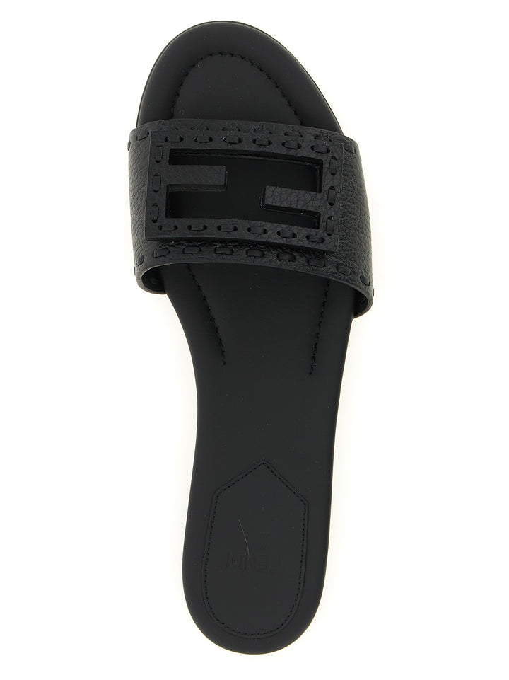 Fendi Baguette Sandals - Black | 5f2c7f885ea8bc8e64fc0bf52deda56099412c57