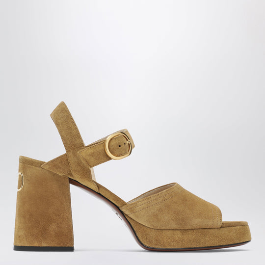Beige Fawcette Platform Sandals In Split Leather