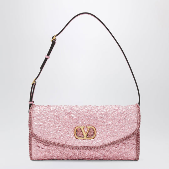 Small De Vain Bag In Pink Cloqué Jacquard Fabric