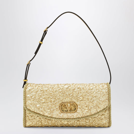 Small De Vain Bag In Gold Cloqué Jacquard Fabric