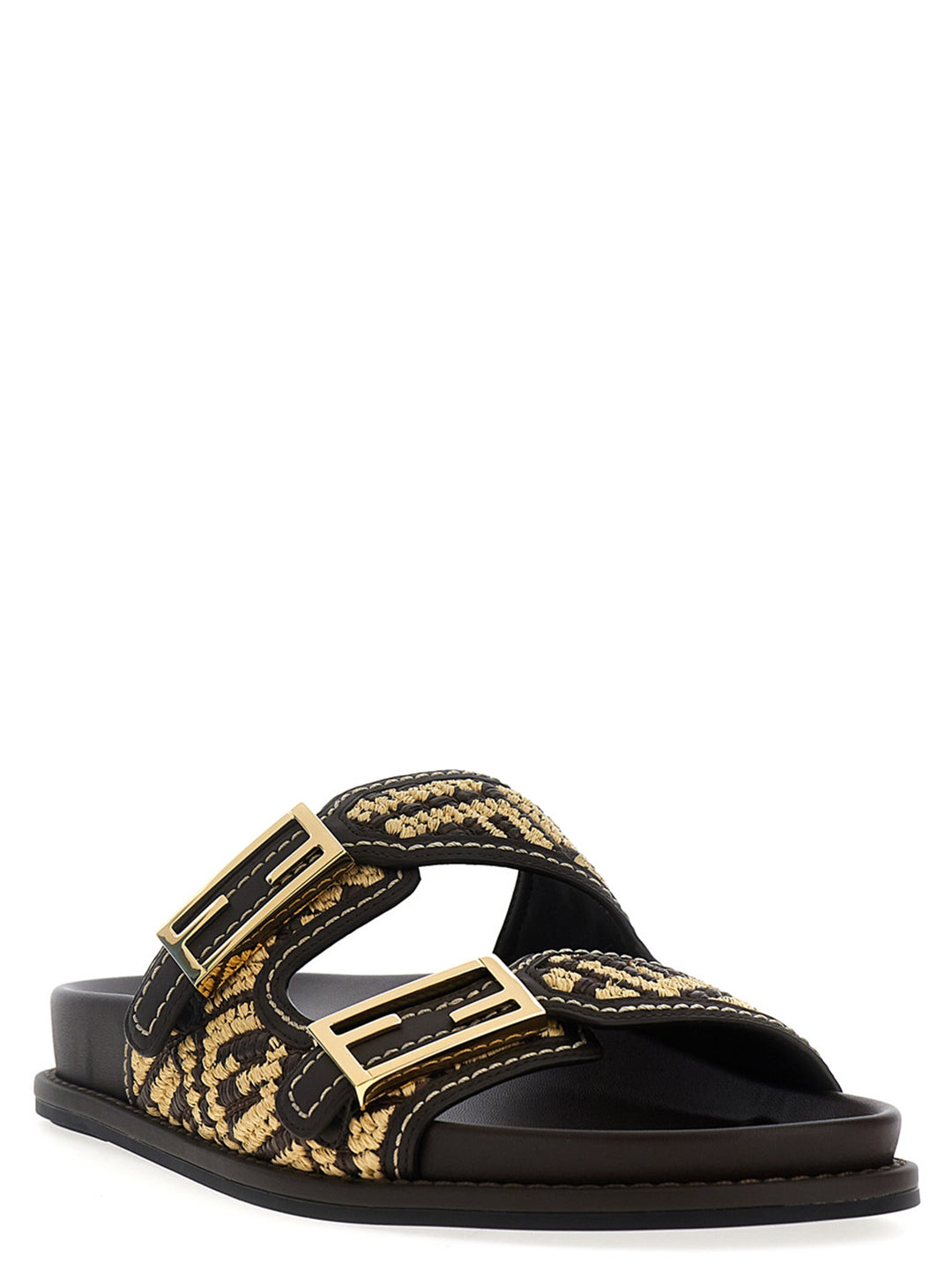 Fendi Feel Sandals Brown