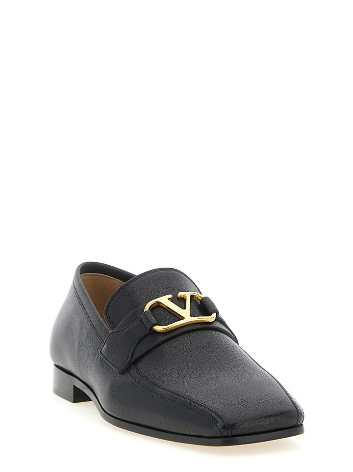 Valentino Garavani Vlogo Signature Loafers - Black | f6da9aa575f9522ce503c6340865a0427e21efad