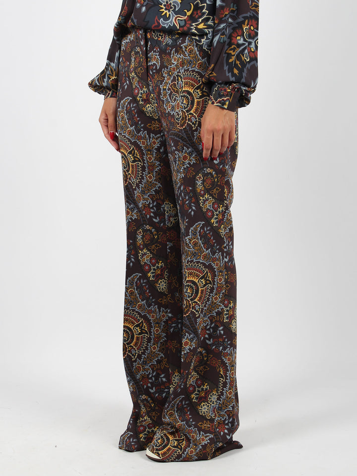 Floreal paisley flared trousers