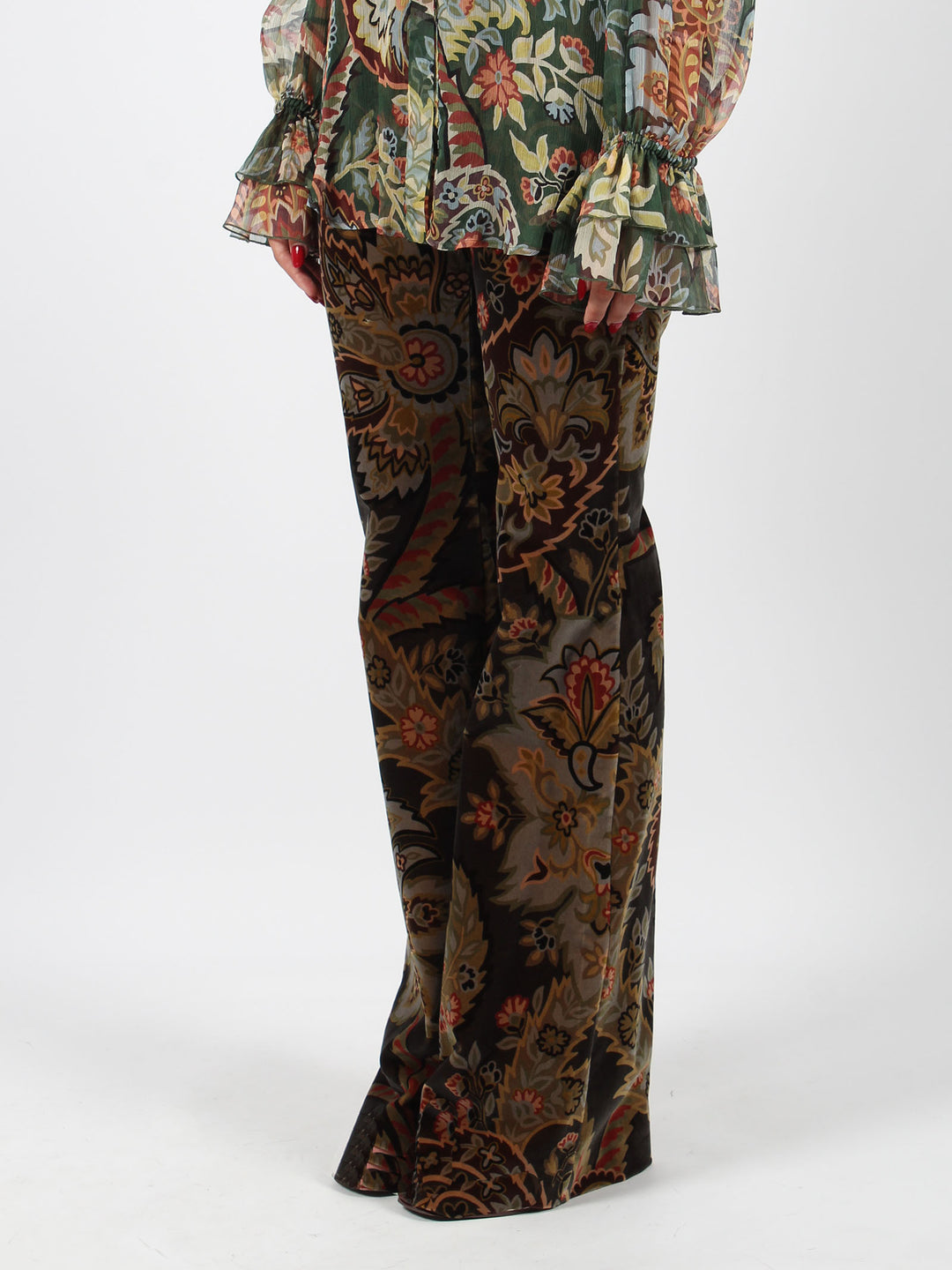 Paisley flared trousers