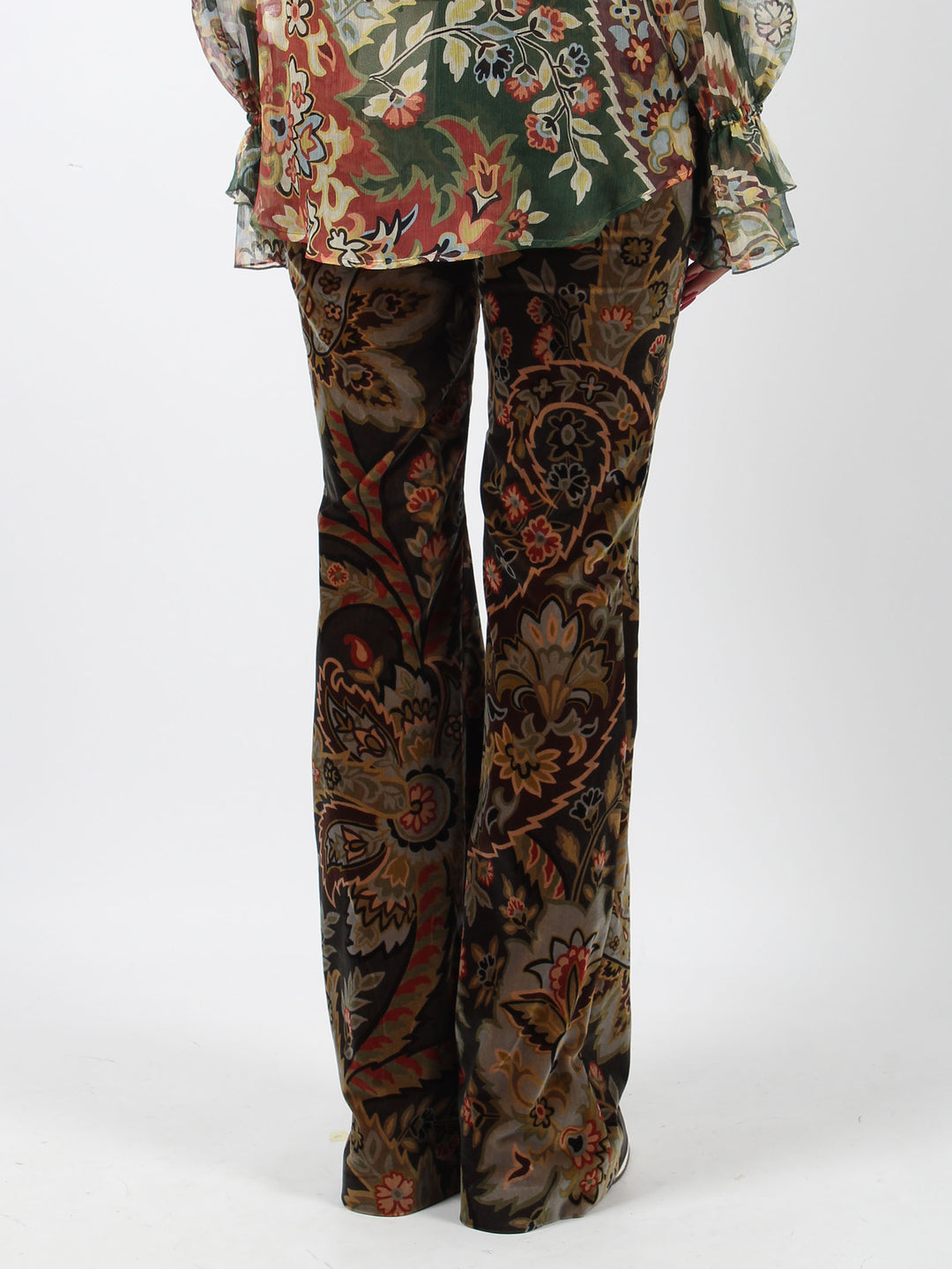 Paisley flared trousers