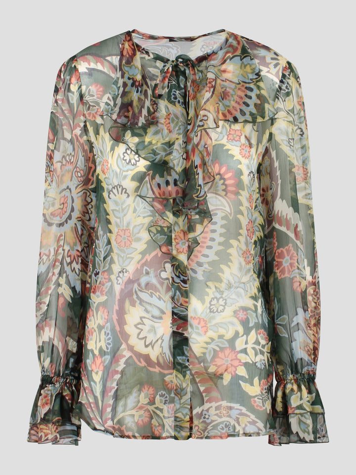 Rouches paisley shirt