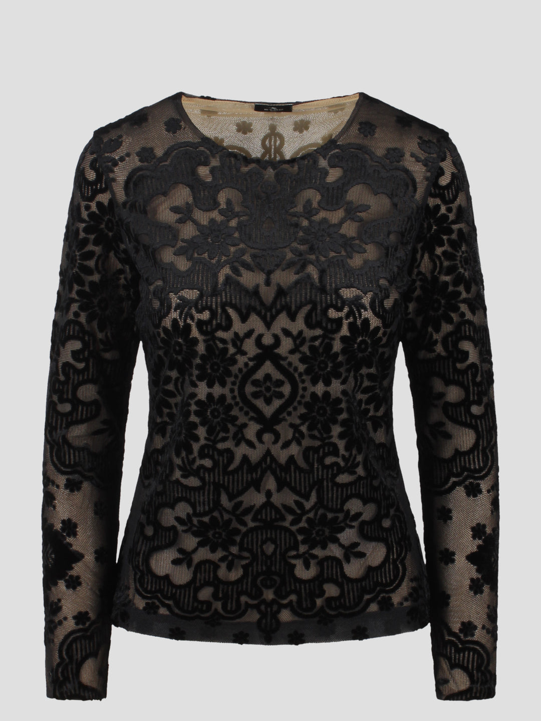 Velvet jacquard tulle top