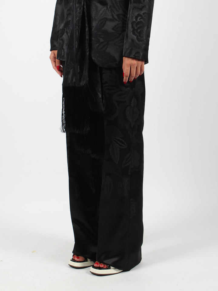 Palazzo jacquard trousers