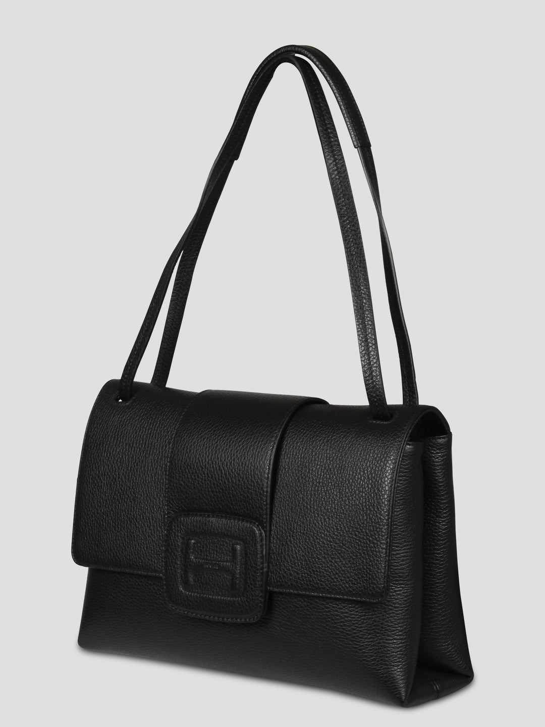 Embossed logo shoulder bag