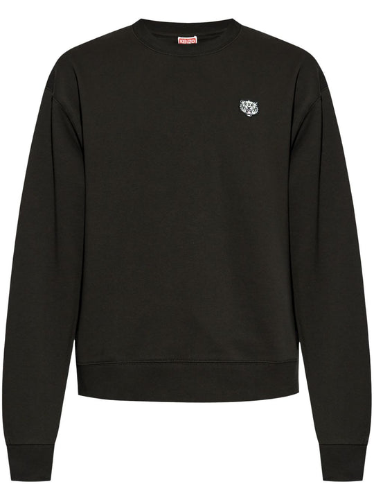 Cotton Sweatshirt With Logo Patch