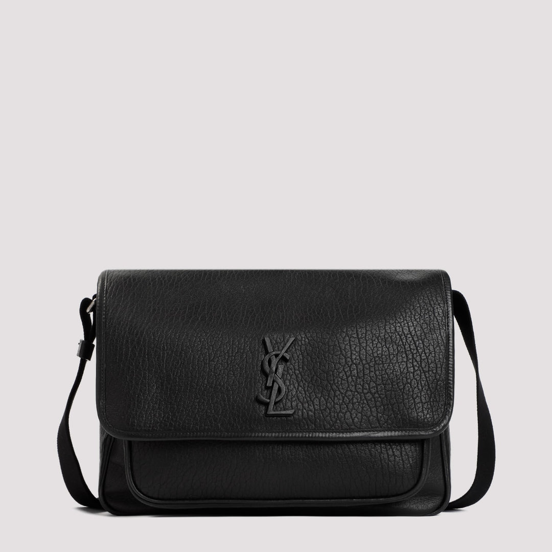 Ysl Niki Messanger Leather Black Shoulder Bags Black
