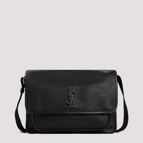 Ysl Niki Messanger Leather Black Shoulder Bags Black