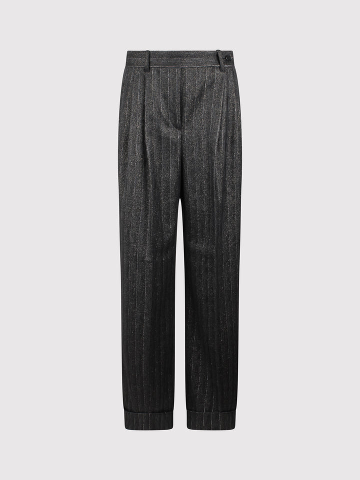 Pinstriped palazzo trousers