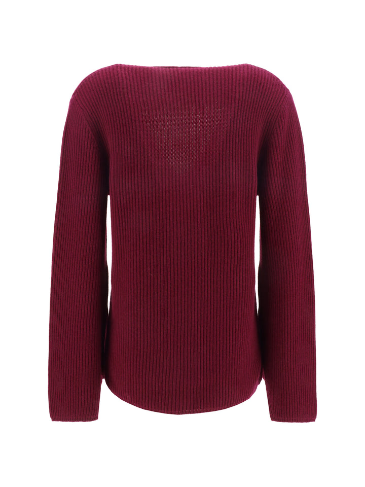 CASHMERE WOOL RIBBED V NECK SWEATER