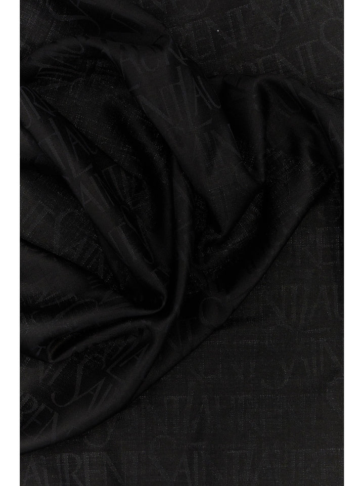 Monogram Ysl Jacquard Scarf Scarves And Foulards Black