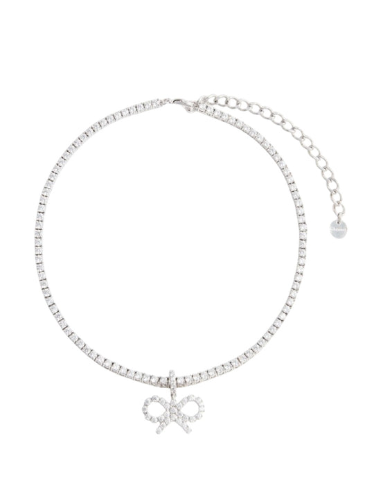 Crystal Bow Tennis Necklace