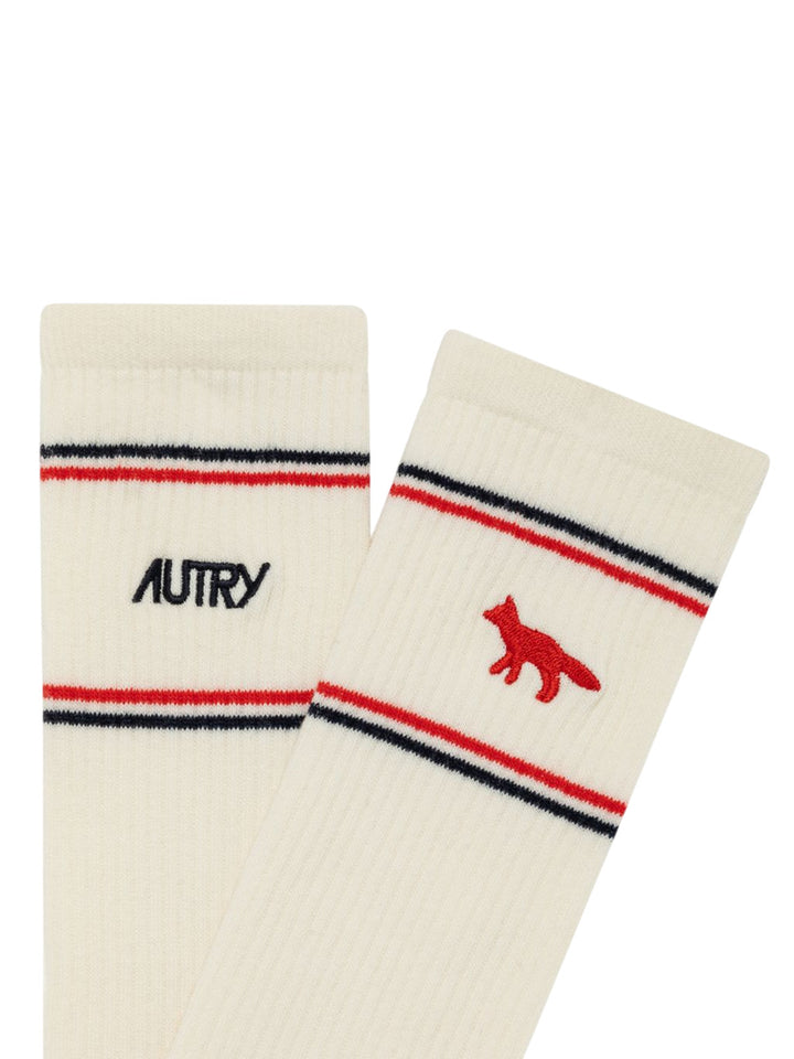 Autry X Maison KitsunÈ SOCKS - White | 4b8843b8e85c38a54c2cf067cd0c12502b31c58e