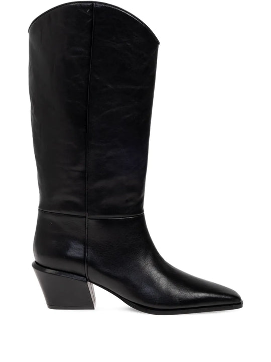 Bettina Leather Pointed Toe Boots 50mm