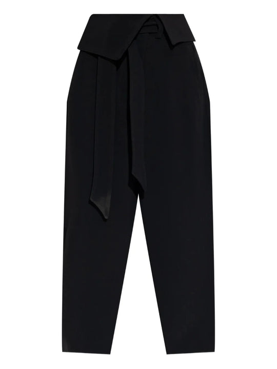 Wrap-Effect Belted Trousers