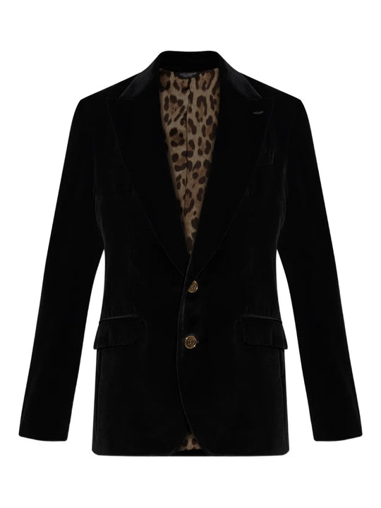 Velvet Notched Lapel Blazer