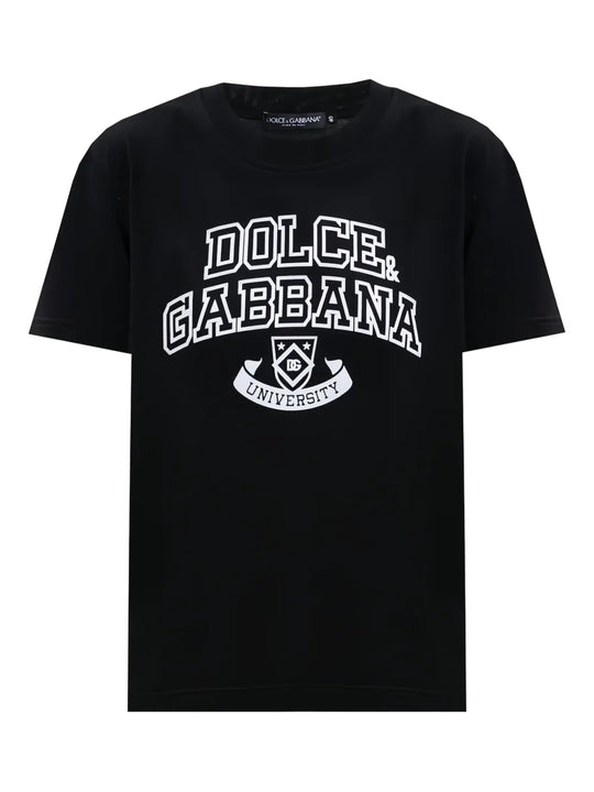 Black T-Shirt With Contrasting Logo