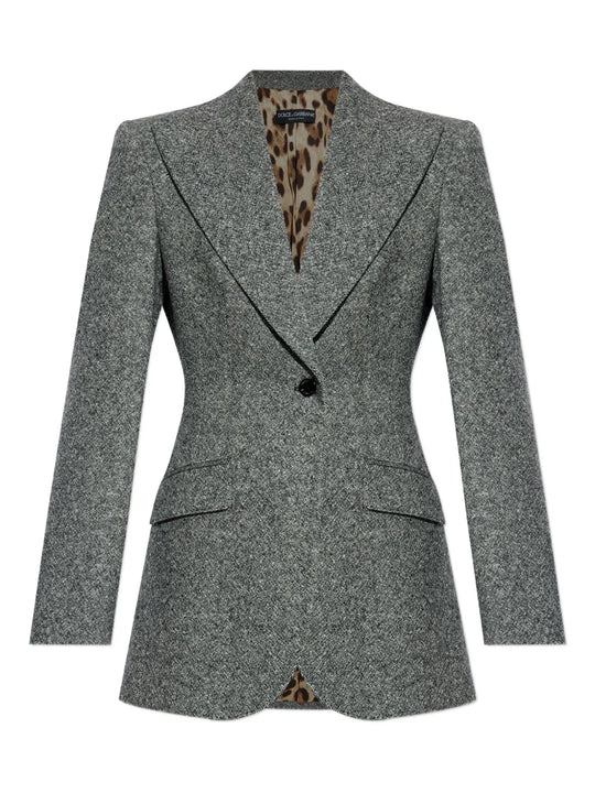 One-Button Tweed Jacket