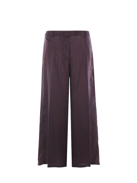 Penn Wide-Leg Trousers In Striped Twill