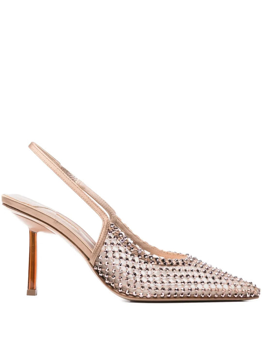 Gilda Crystal Embellished Heel Pumps 80mm