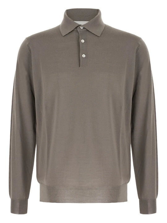 Long-Sleeved Knit Polo