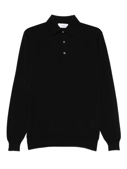Long-Sleeved Wool Polo