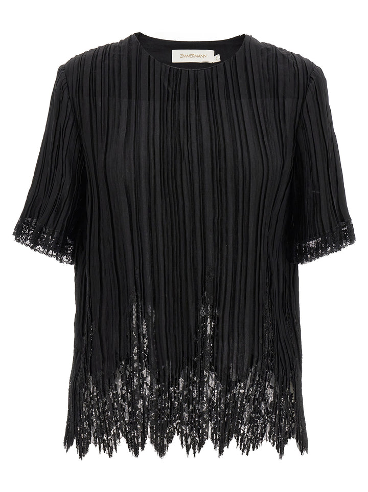 Pleated Top Tops Black