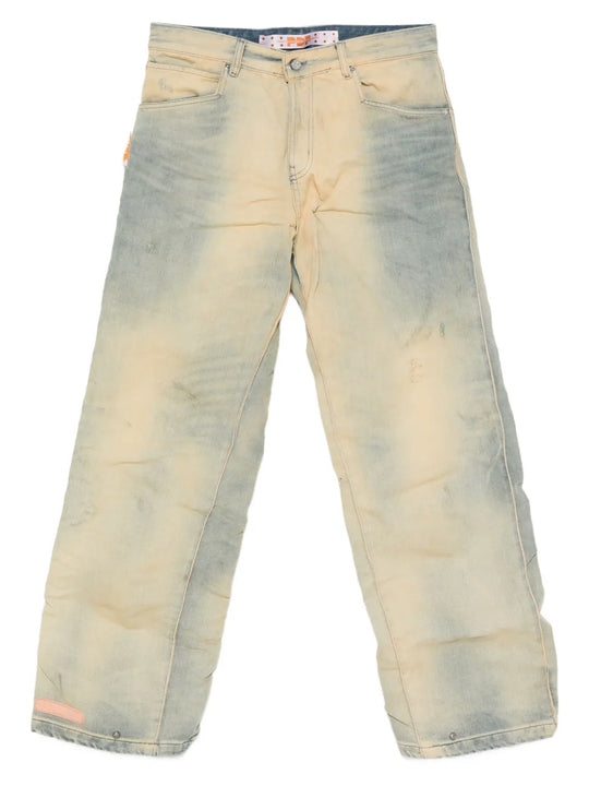 Jeans With Lightened Inserts
