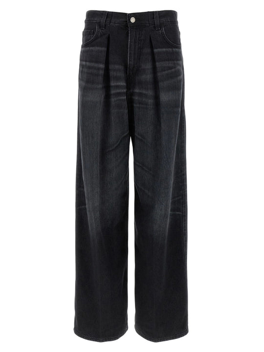 "Candy Black Tencel" Wide-Leg Jeans