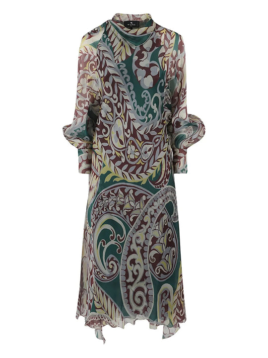 Silk Dress With Paisley Print