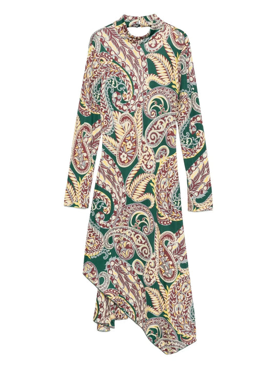 Paisley Print Midi Dress