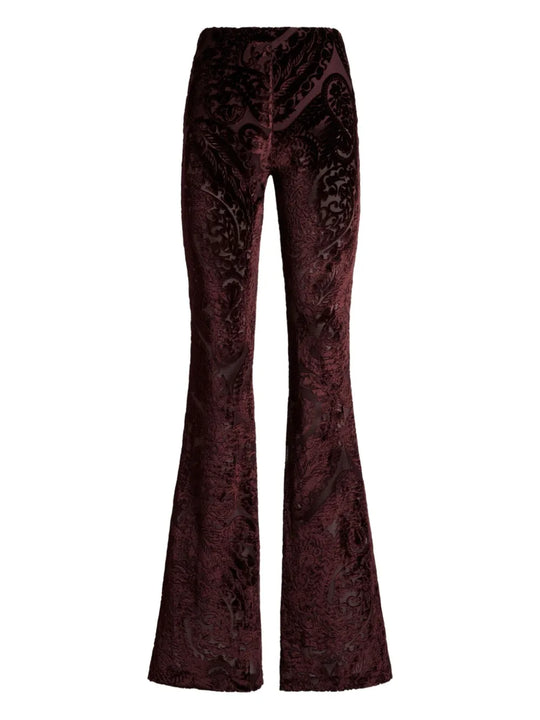 Flared Trousers With Jacquard Effect