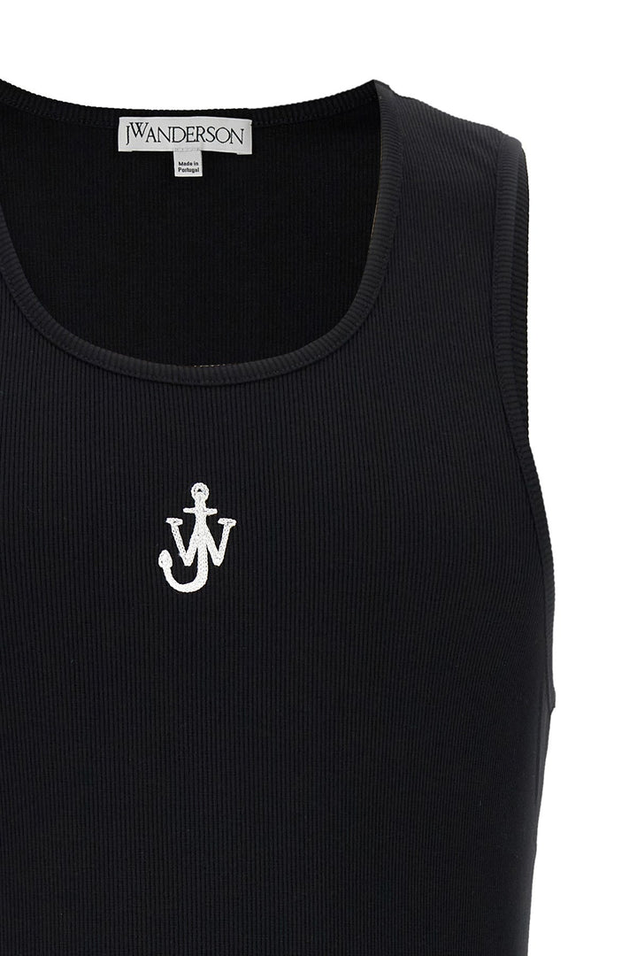 Anchor Embroidery Tops Black