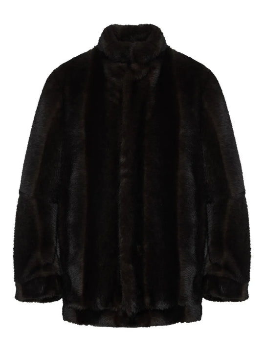 Faux Fur Turtleneck Jacket