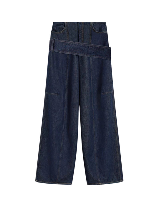 Wide-Leg Denim Trousers - Runway - Blue