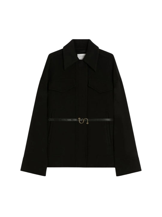 Double Wool Pea Coat - Black