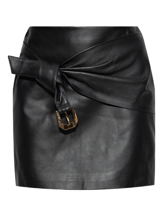 Leather Mini Skirt With Buckle