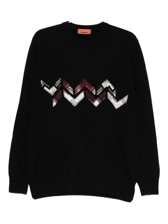 Wool Sweater With Zigzag Detail