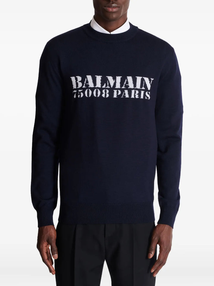Balmain SWEATER - Blue | e59dd5d6e92f2c11a7310fb3d2db3fdf386c5d86
