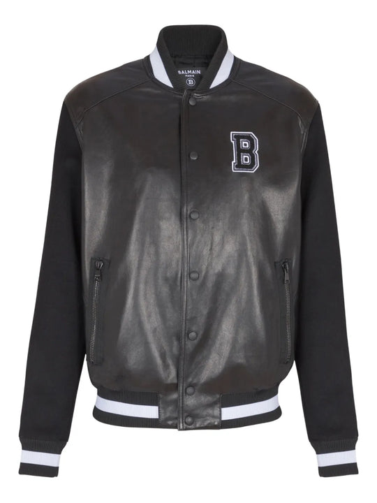 Varsity Leather Bomber Jacket
