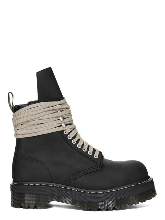 Dr. Martens X Rick Owens Fw25 Quadruple Sole Steel-Toe Boots In Oily Nubuck Leather