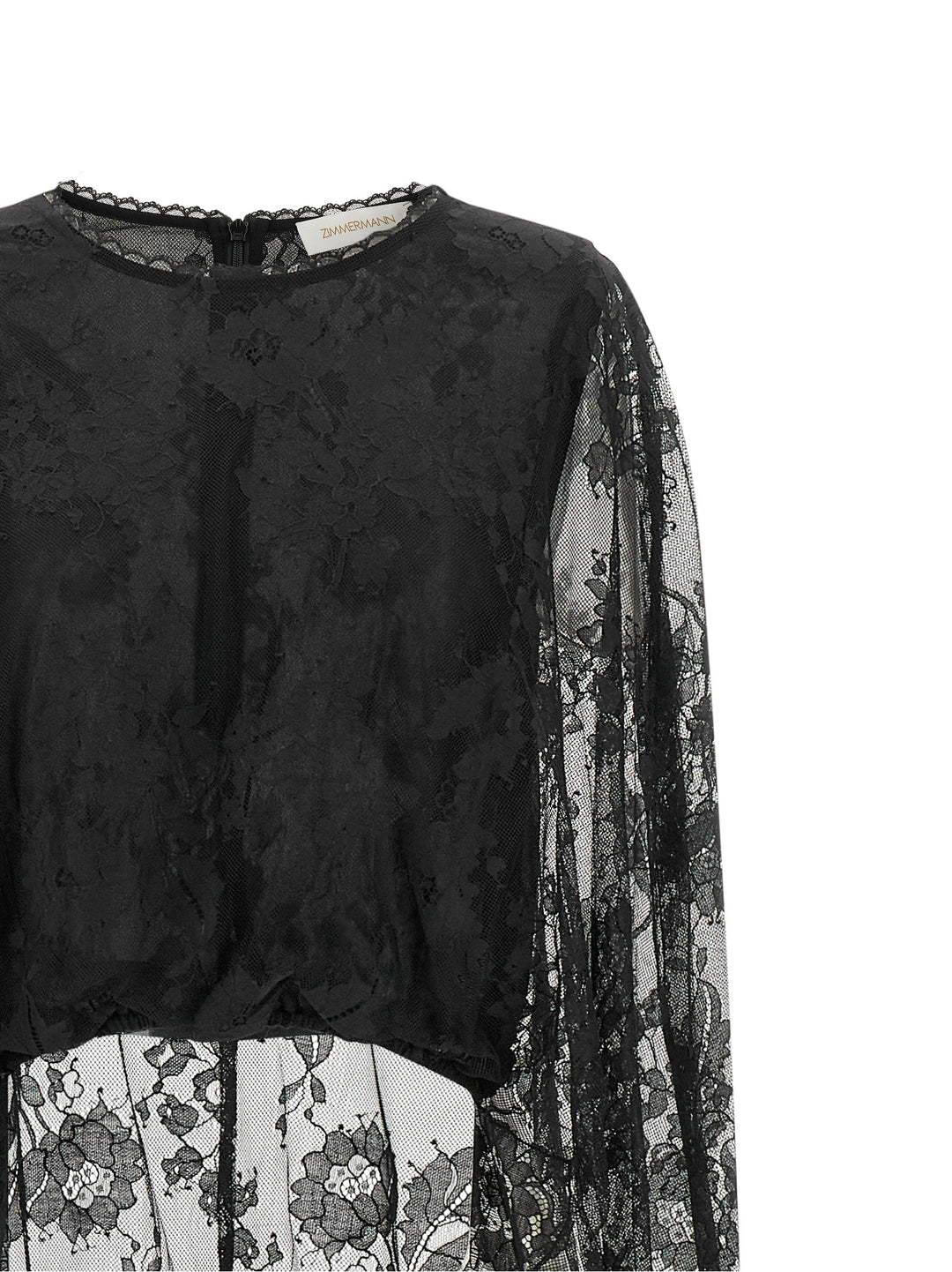 Zimmermann Valiant Lace Caped Top Dresses - Black | 649722705b36810aaf6d6f4098e9aaaf740ea667