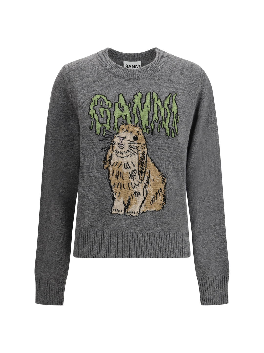 GRAPHIC WOOL MIX BUNNY CREWNECK