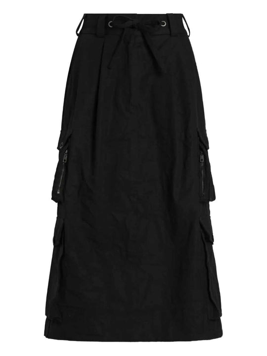 Drawstring Cargo Mini Skirt