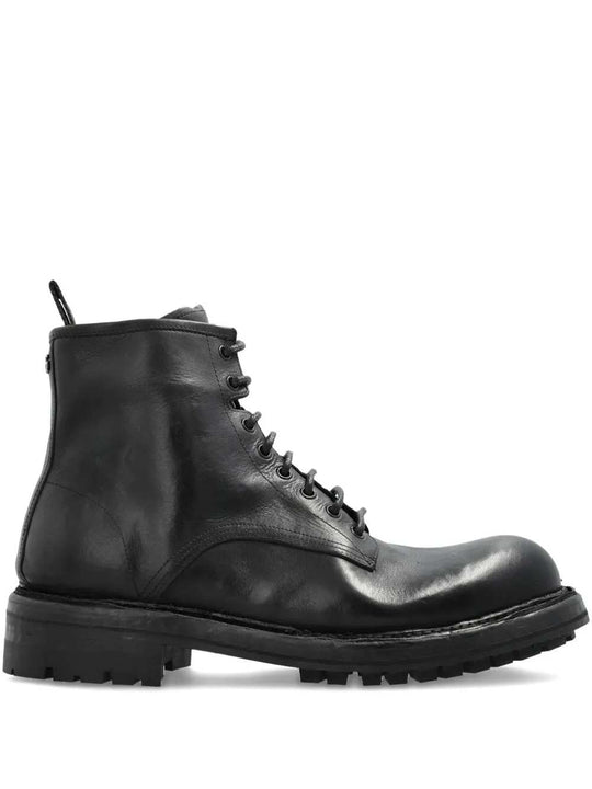 Leather Lace-Up Boots