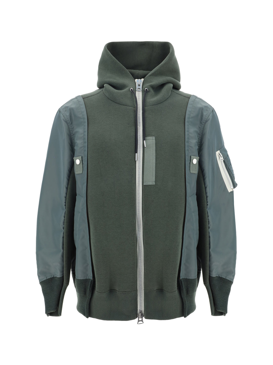 NYLON TWILL X SPONGE SWEAT HOODIE